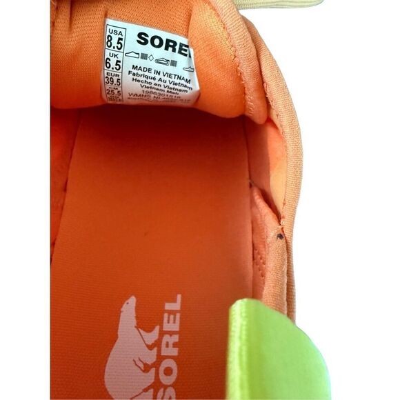 Sorel Womens Orange Yellow Kinetic Breakthru Tech Lace Sneakers Size 8.5 - Picture 3 of 16